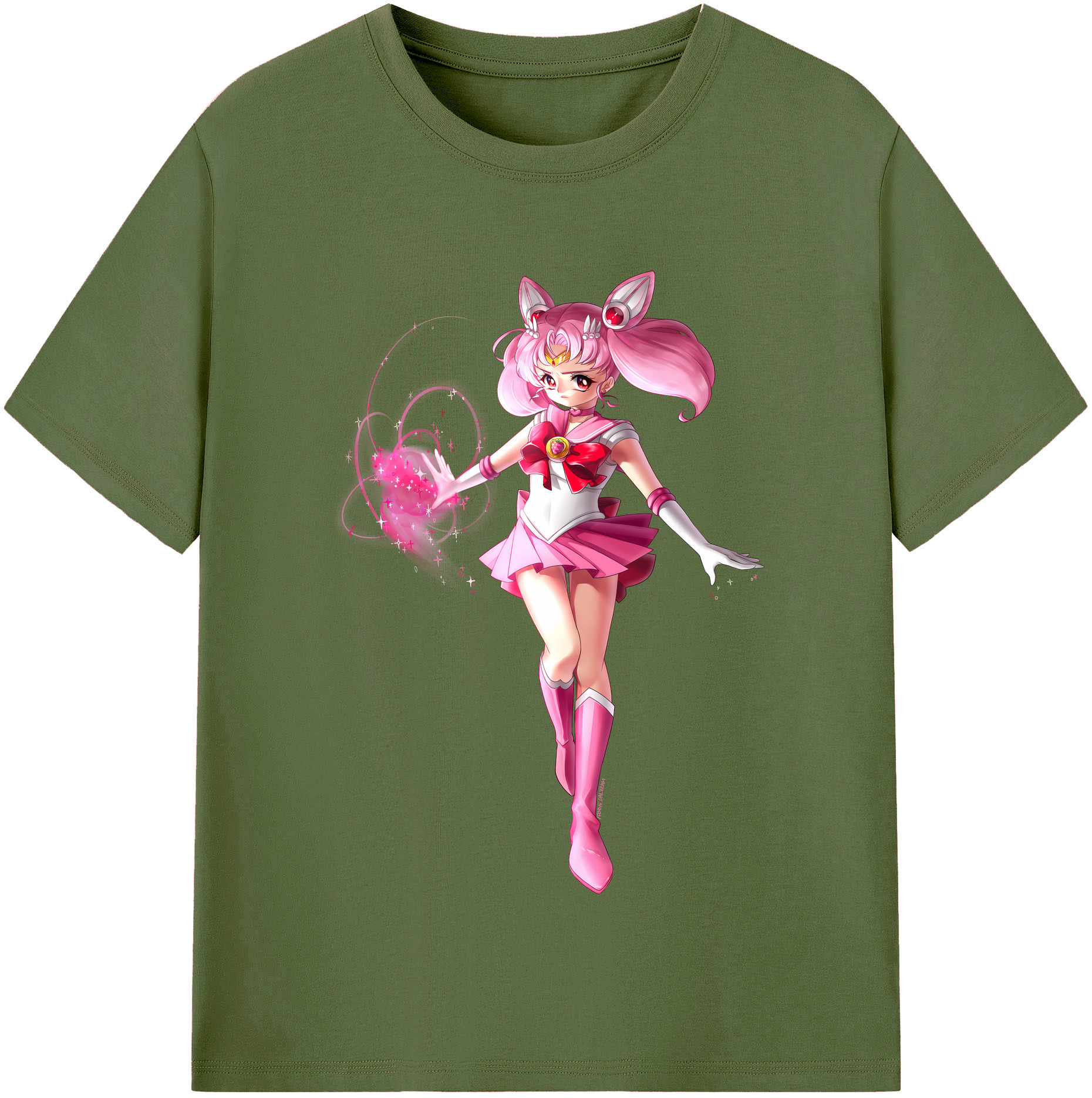 （画像用） 美少女戦士セーラームーン ちびうさ Sailor Moon Chibiusa Tsukino Usagi Small Lady Serenity 綿100％半袖Tシャツ（フロントプリント）